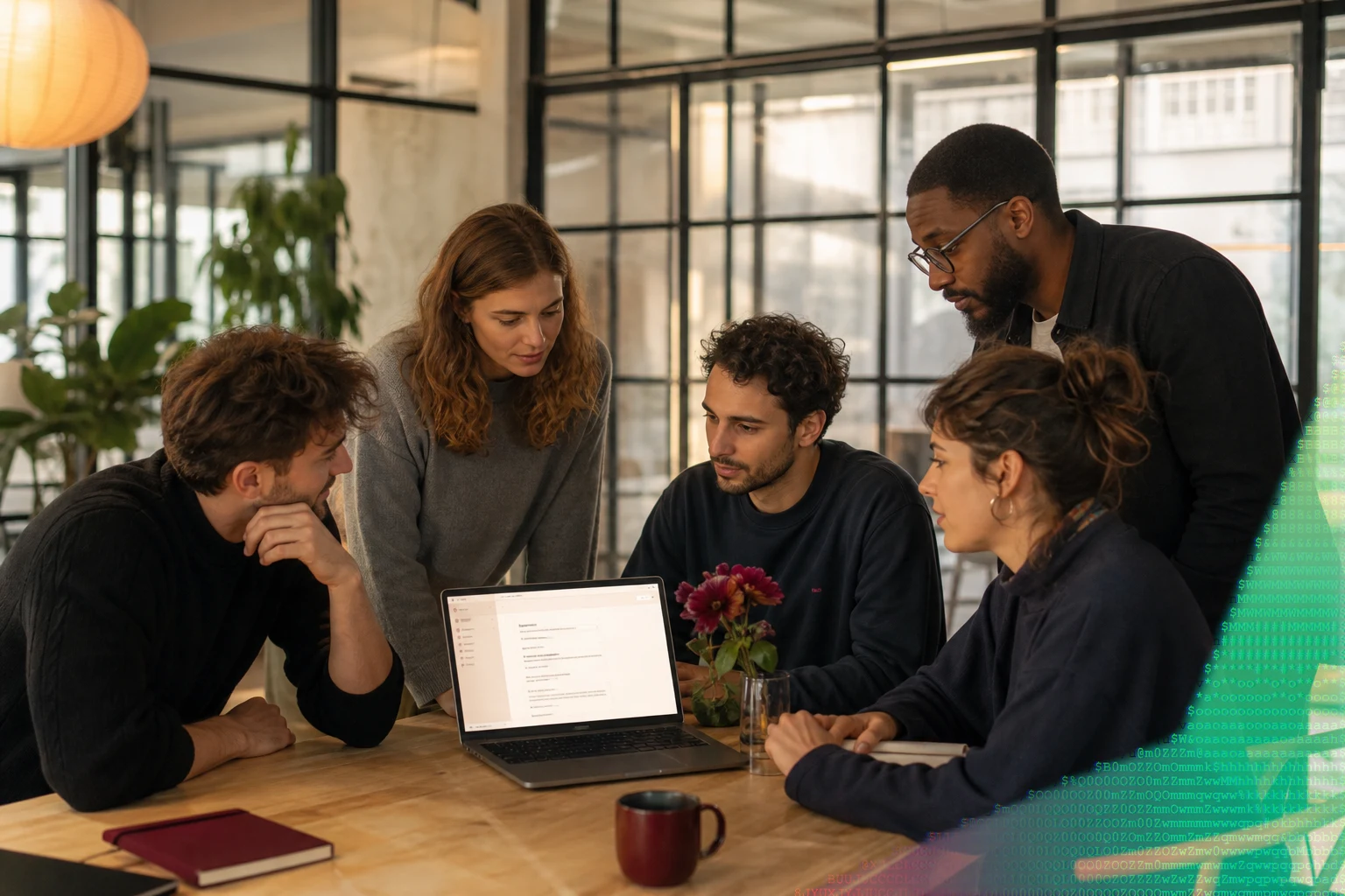 Équipe collaborant sur l'interface Claude
